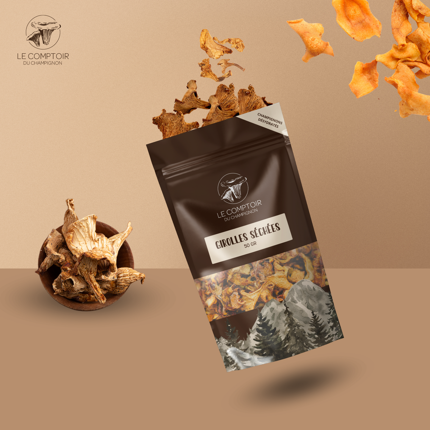 Girolles Séchées 100g Extra entière (UE)