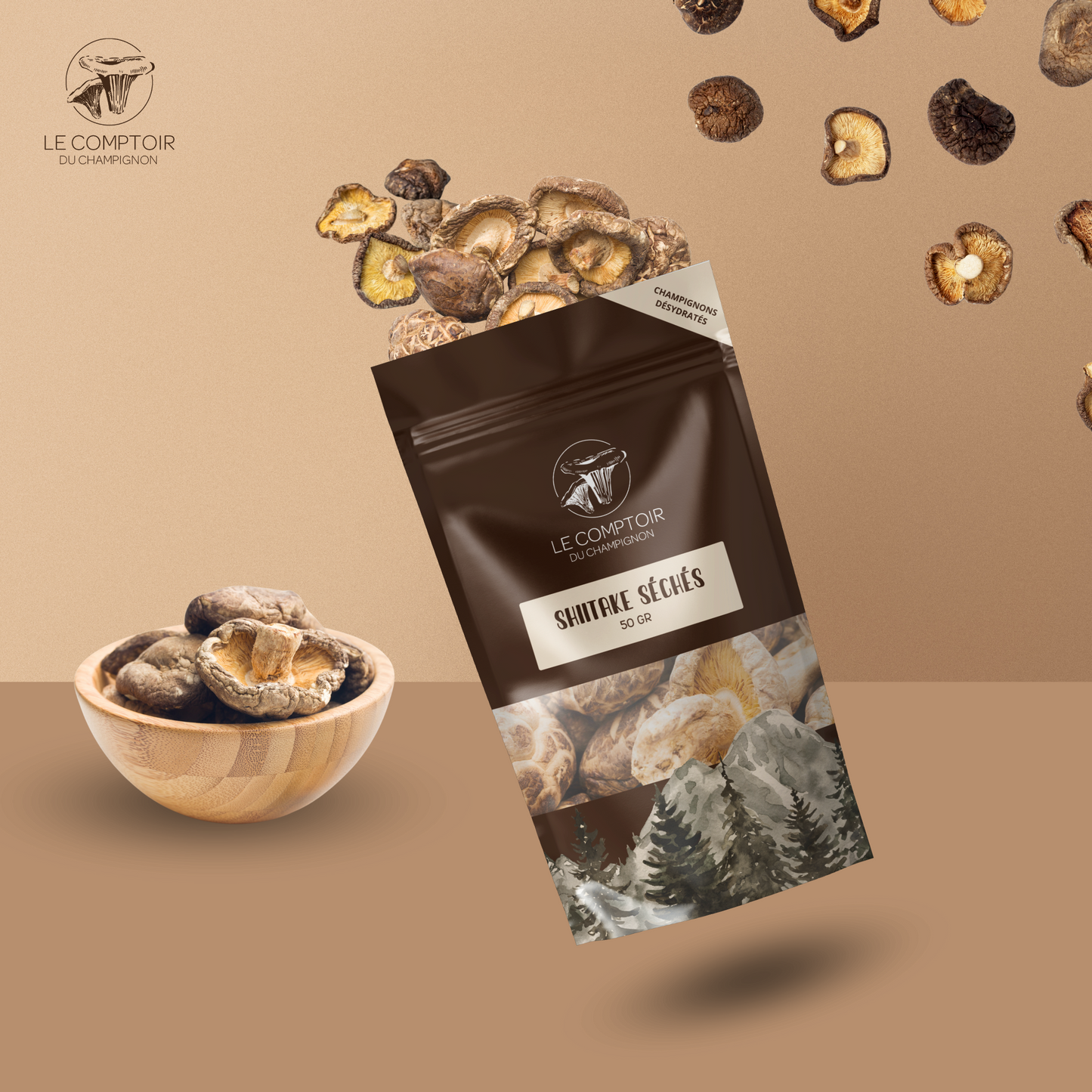 Shiitake Séchés 50g Qualité supérieure